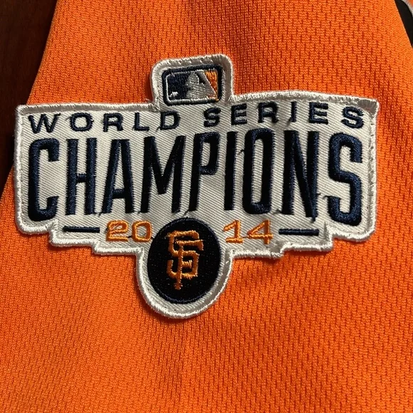 MLB San Francisco Giants World Series Champions 2014 Patch #9 Orange Jersey!